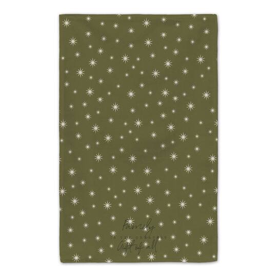 Family Greatest Gift Green Twinkle Tea Towel - Set of 2